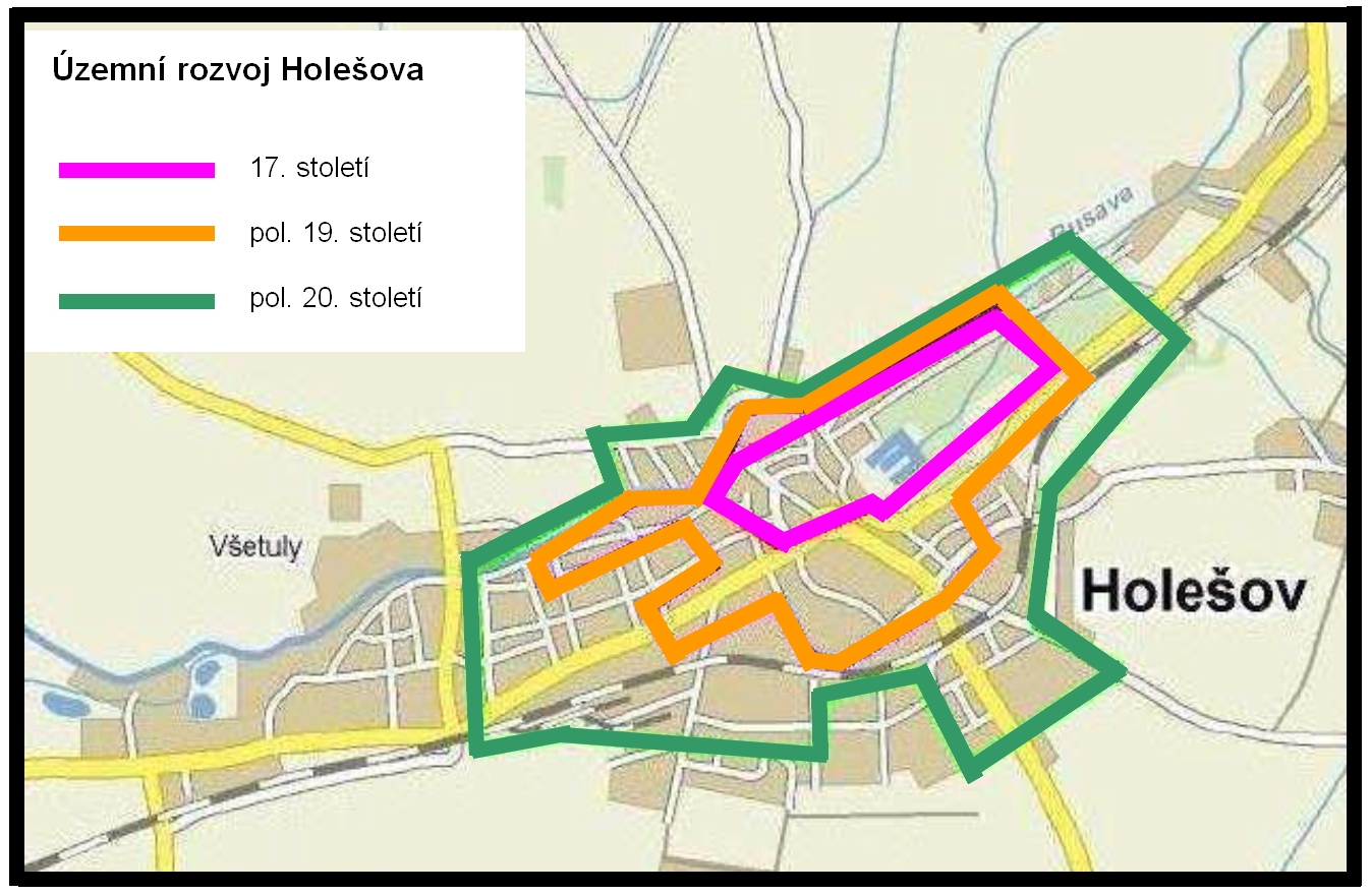 Územní rozvoj Holešova od 17. do 20. století